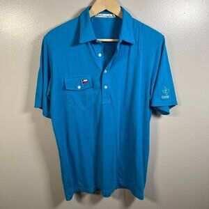 Criquet Polo Shirt Mens Size Medium Blue Golf Classic Work Business Casual